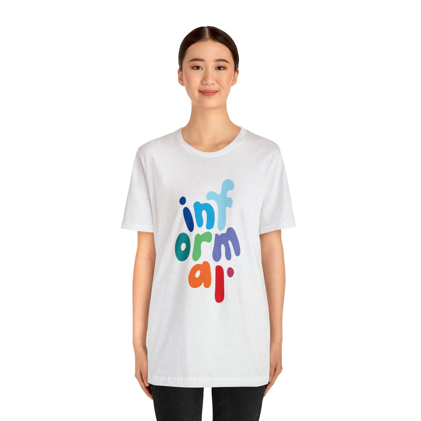 informal. multicolored logo tee