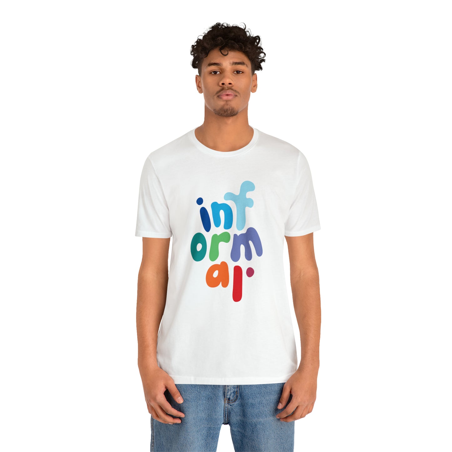 informal. multicolored logo tee