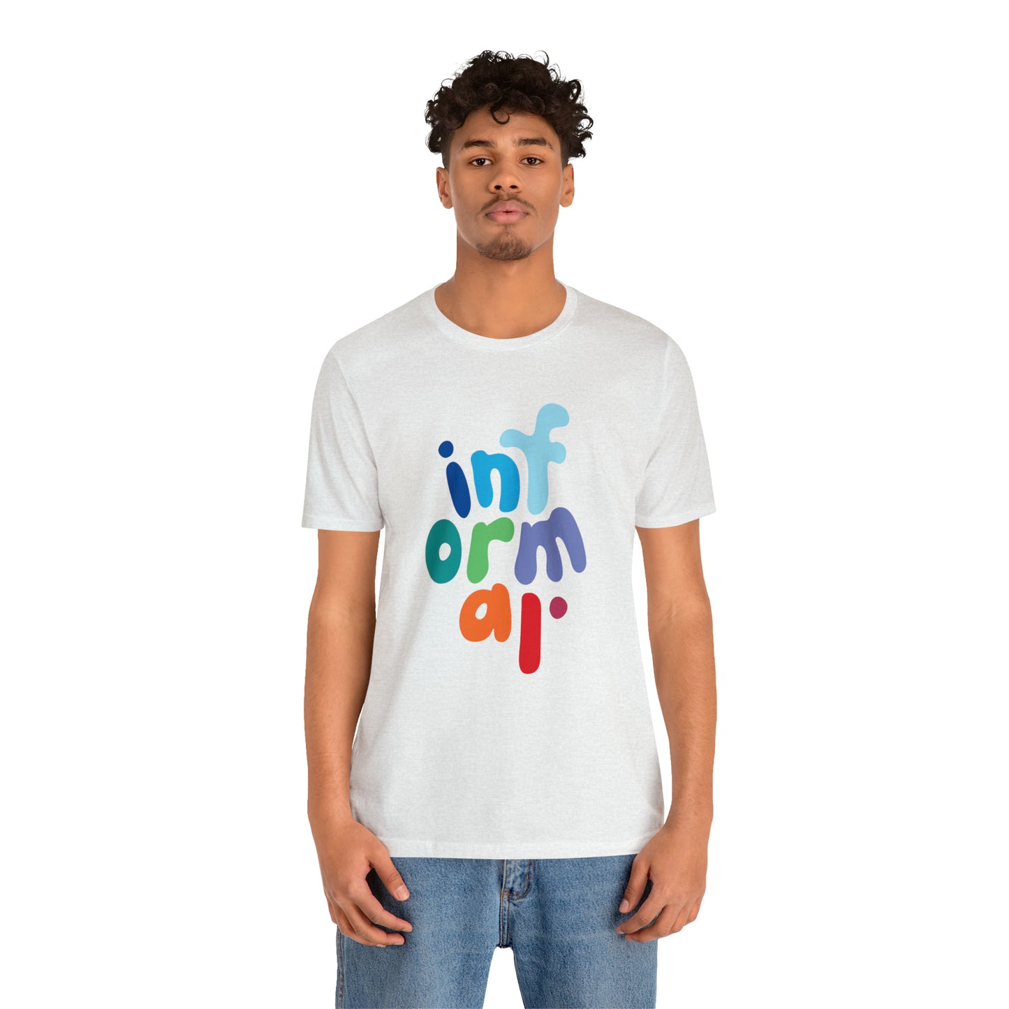 informal. multicolored logo tee