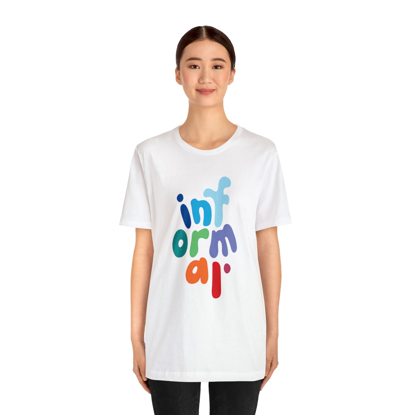 informal. multicolored logo tee