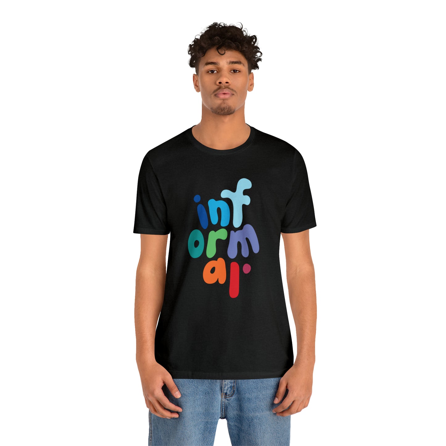 informal. multicolored logo tee