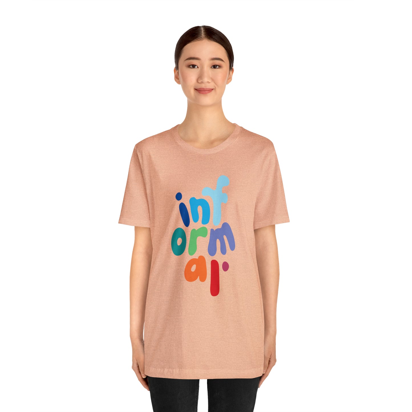 informal. multicolored logo tee